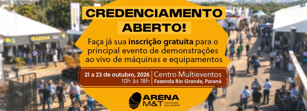 Arena M&T 2026 — Credenciamento aberto — 21 a 23 de outubro, Fazenda Rio Grande/PR