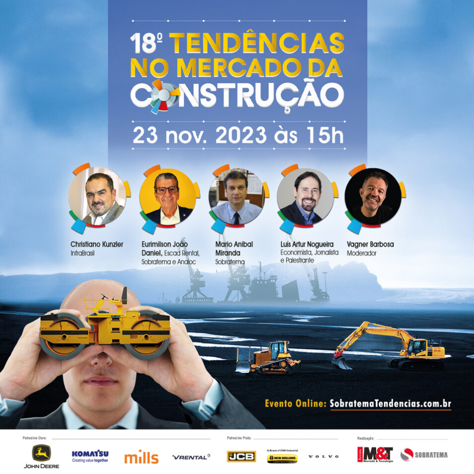 Avaliação da economia e dados do mercado de máquinas serão apresentados no Tendências no Mercado da Construção