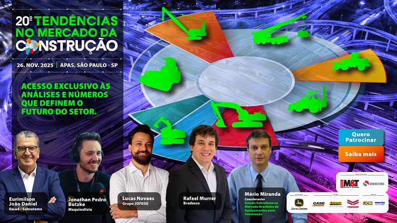 Tendências no Mercado da Construção apresentará informações inéditas do mercado de equipamentos em novembro