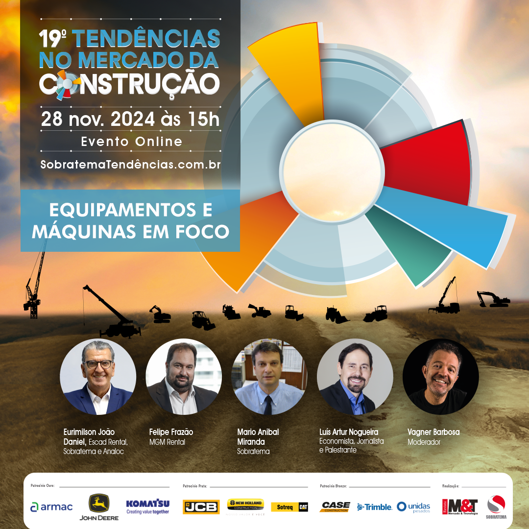 Evento da Sobratema apresenta estimativa de vendas de máquinas para construção e perspectivas para economia brasileira