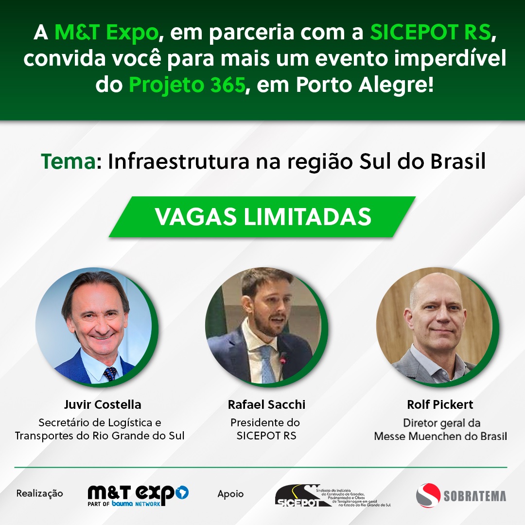 Evento da M&T Expo e do Sicepot-RS mostra importância da região Sul para o mercado de máquinas e para o crescimento do país