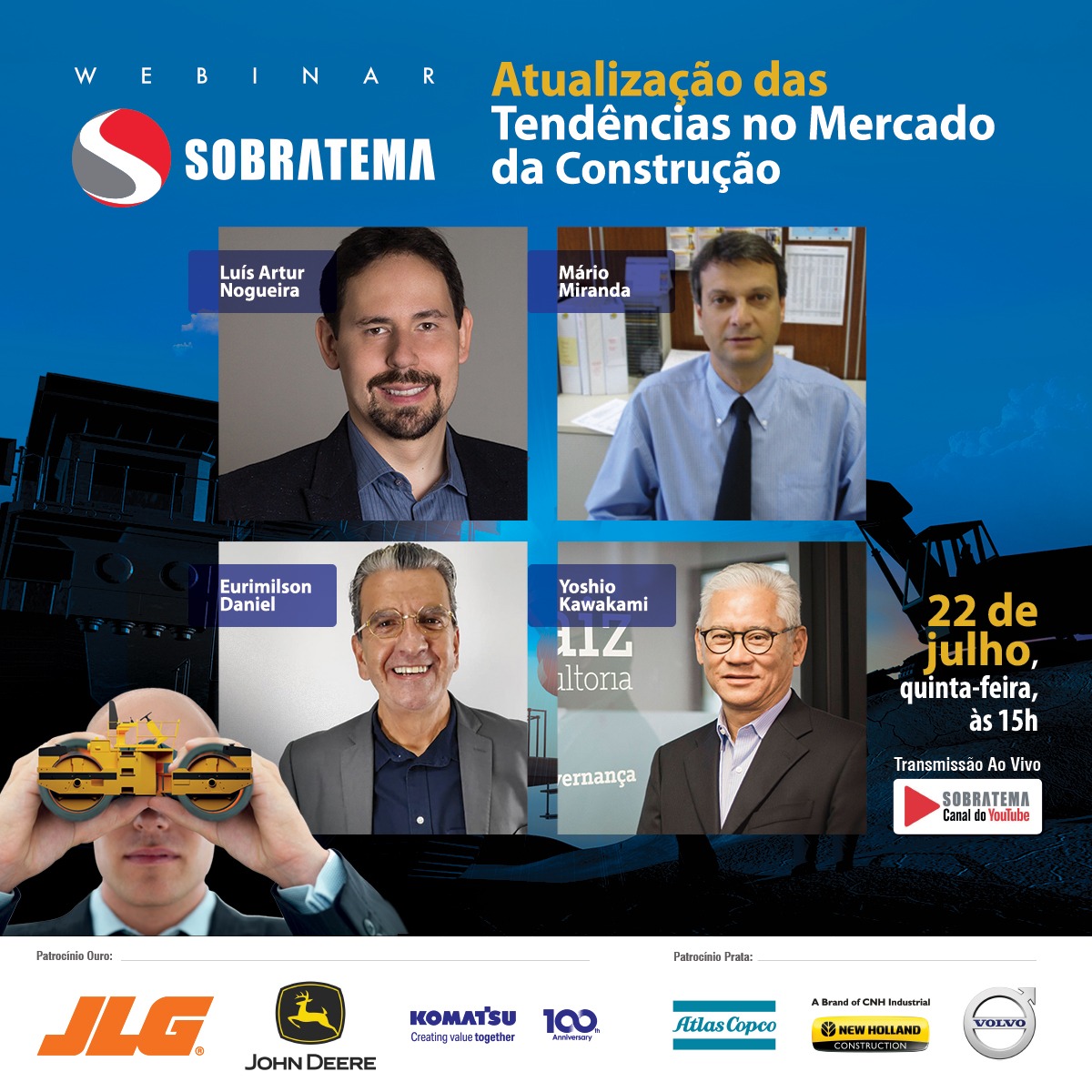 Especialistas avaliam panorama do setor de máquinas para construção durante Webinar da Sobratema