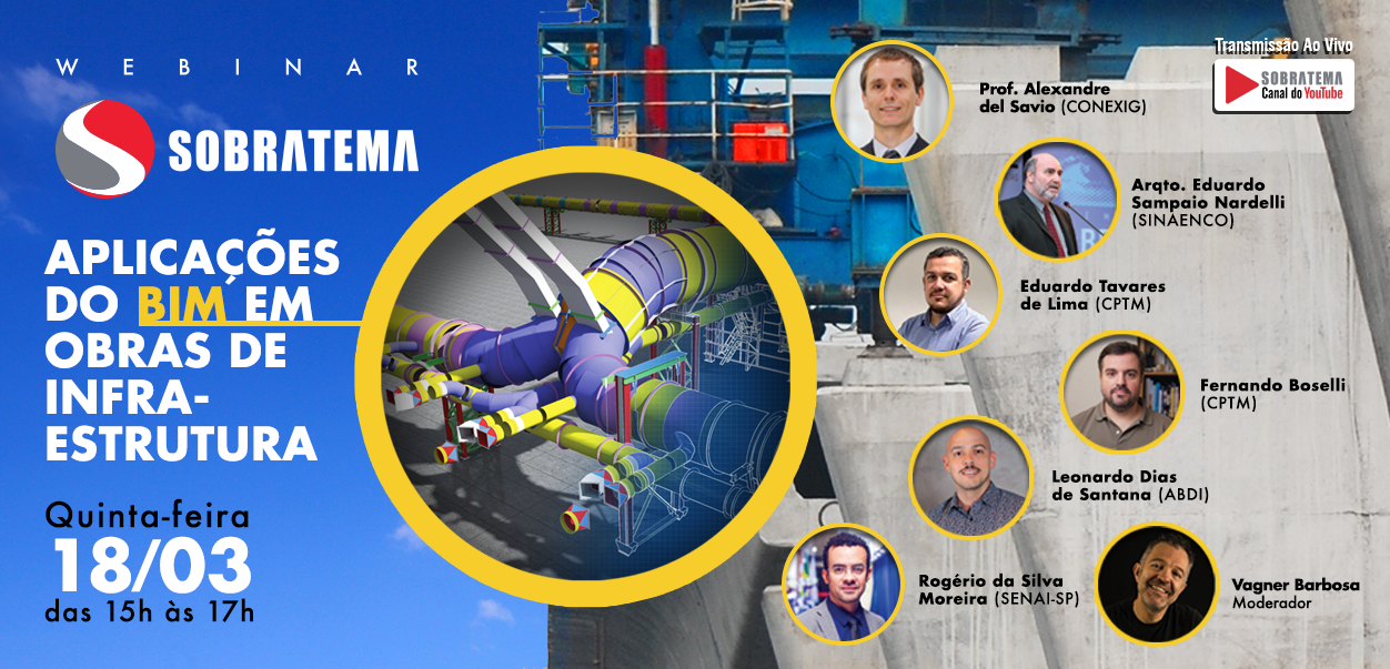 Potencial e benefícios do uso do BIM na infraestrutura serão debatidos em Webinar da Sobratema no dia 18