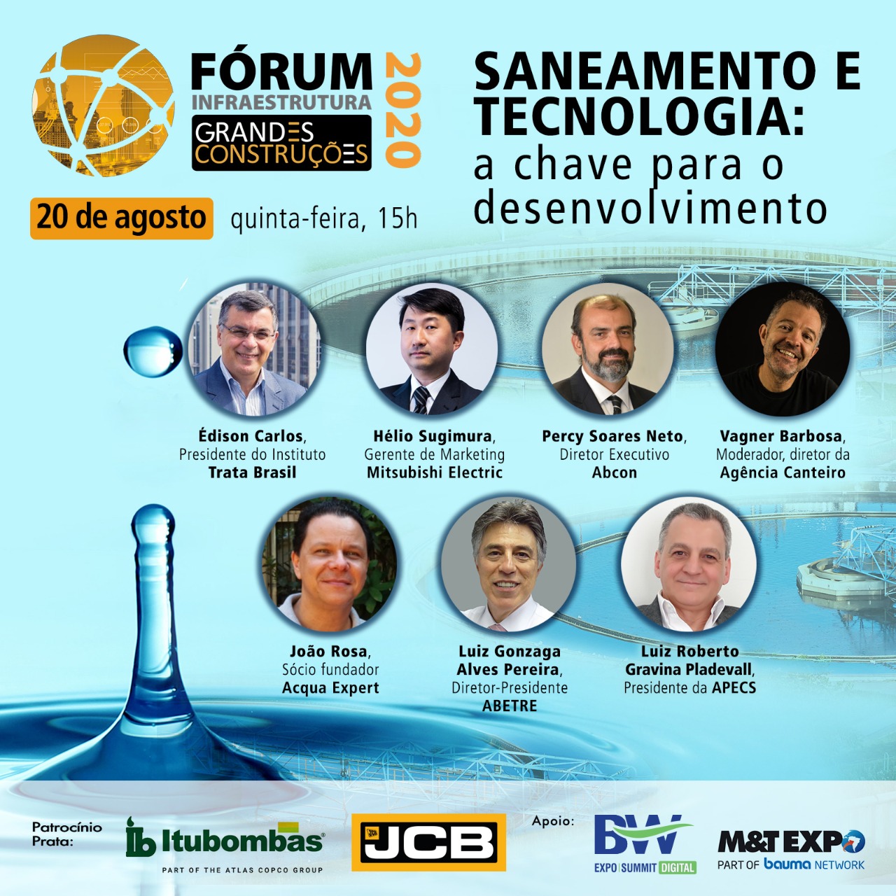 Diferentes aspectos do saneamento serão tratados no Fórum de Infraestrutura nesta quinta-feira (20)